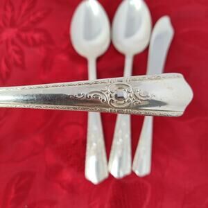 4X Srv Spn Wallace MAYTIME Silverplate Harmony House Serving Spoons